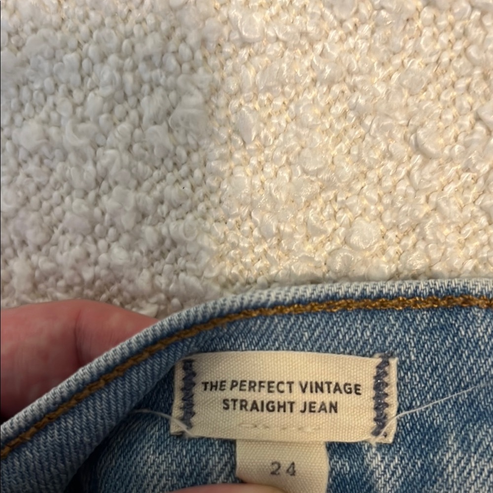 Madewell The Perfect Vintage Straight Jeans in Danby Wash Knee Rip Edition S24 - Picture 2 of 10